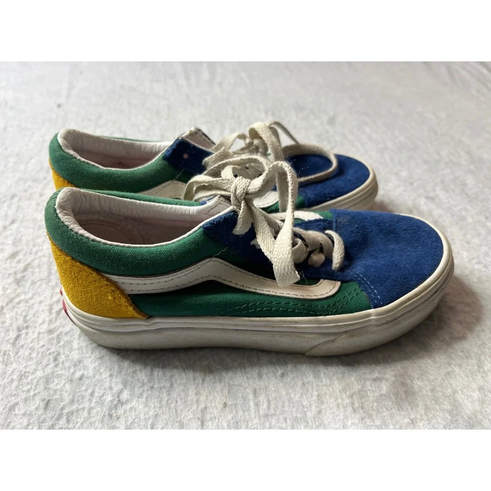 Vans Old Skool Kids Multicolored Suede Low Top Lace Up‎ Sneakers Size 12.5